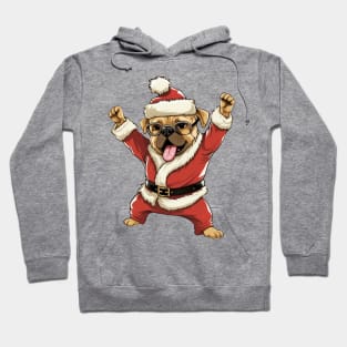 Cartoon Christmas Pug Dog Dancing Hoodie